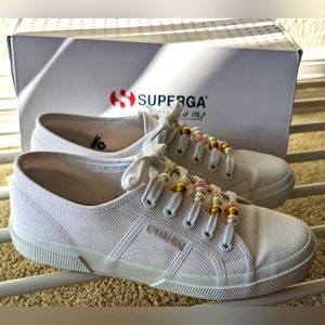 Superga 2750 White Sneakers, Size 7